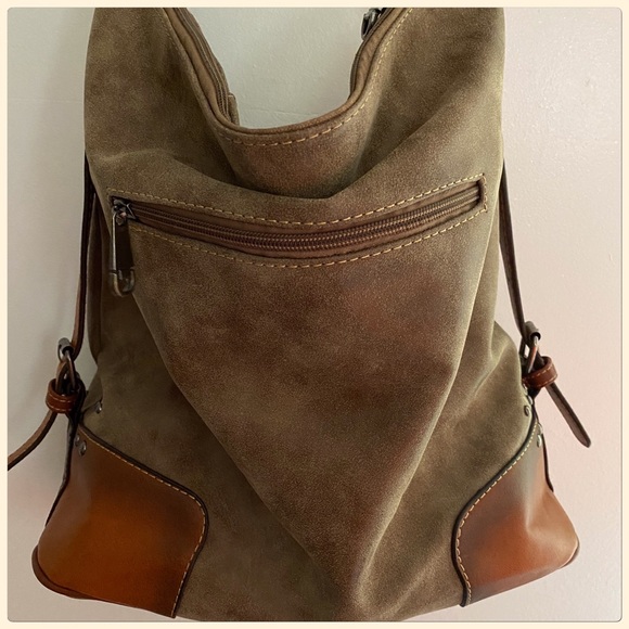 NWT 2X HP Beautifully Detailed Large Tan/Brown Crossbody Shoulder Bag - Picture 7 of 13